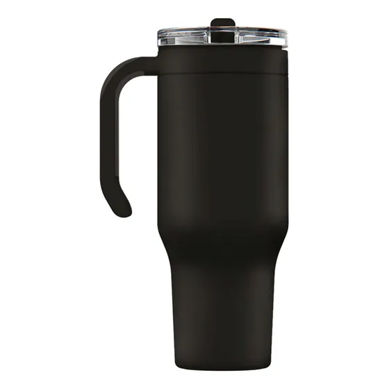Copo Térmico Gocase 1180ml Aço Inox Com Canudo Flip E Tampa Cor Preto Lisa