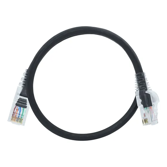 Kit 10 Un. Patch Cord Cat5e Utp Rj45 Preto - 50 Cm + Brinde