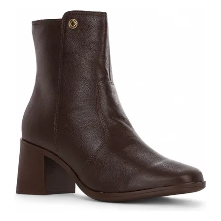 Bota Bebecê Couro Clássica Bico Quadrado Fino Original Marrom 37 Br