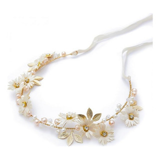 Diadema Con Cinta Tocado Boho Novia Xv Años Guirnalda Flores Diadema Con Cinta Tocado Boho Novia Xv Años Guirnalda Flores