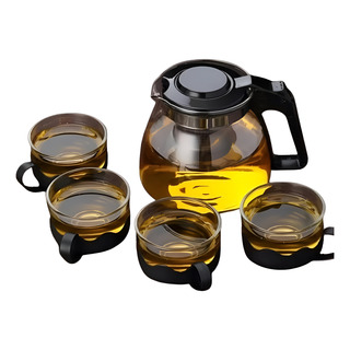 Juego De Té De Vidrio Set Tetera + 4 Tazas + Filtro Infusor Juego De Té De Vidrio Set Tetera + 4 Tazas + Filtro Infusor