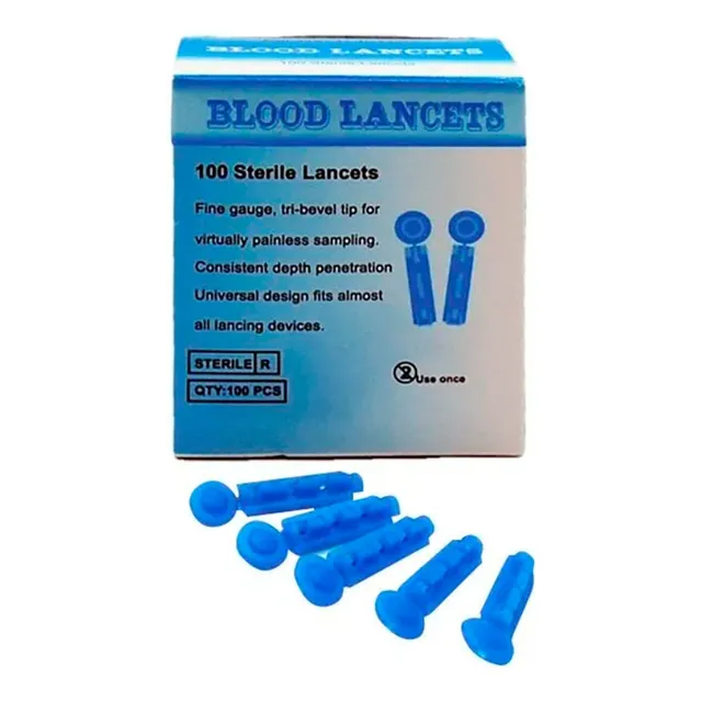 25 Tiras Reactivas Ge100 + 100 Lancetas Glucosa Medir Sangre