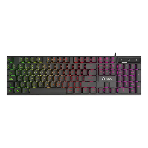 Teclado Teros Te-4072g Con Retroiluminación Rgb Gamer Negro Español España | Cuotas sin interés