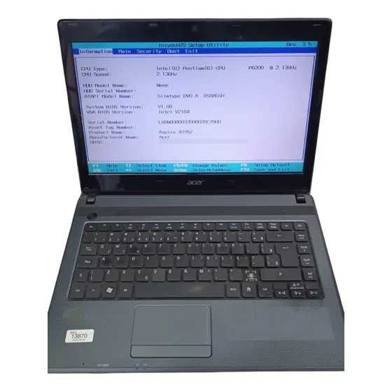 Notebook Aspire 4739z Pentium P6200 4 Gb Ram 13870