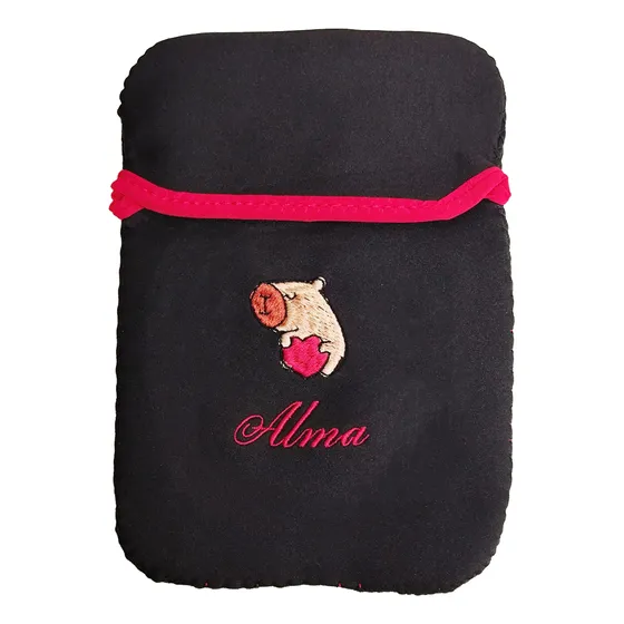 Funda De Neopreno 7  Para Tablet Con Bordado Personalizado Negro