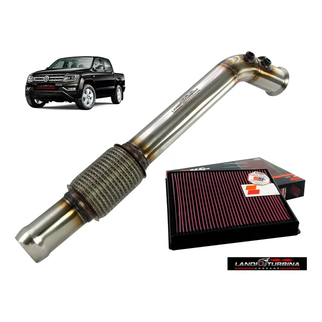  Downpipe Dpf  Aço Inox Amarok 2.0 140cv + Filtro K&n Origin