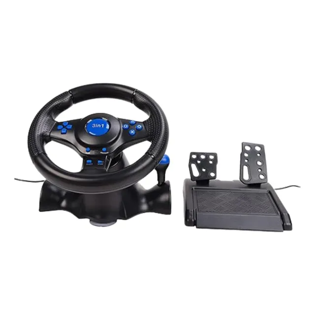 Volante, Pedales Y Palanca Gaming 3 En 1, Pc/ps2/ps3