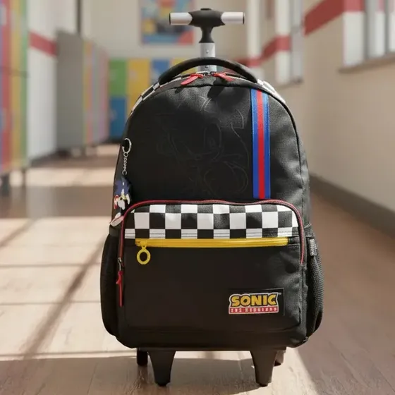 Mochila Com Rodas Mc49822so Juvenil Sonic