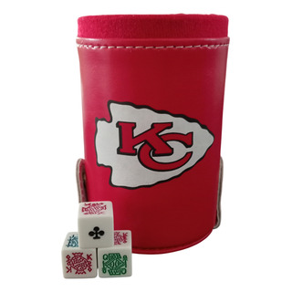 Cubilete Jefes Kansas City Con Portadados, 5 Dados Grabados Cubilete Jefes Kansas City Con Portadados, 5 Dados Grabados