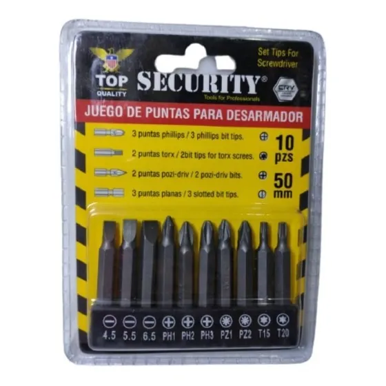 Juego De Puntas Para Taladro 10 Pzas Security