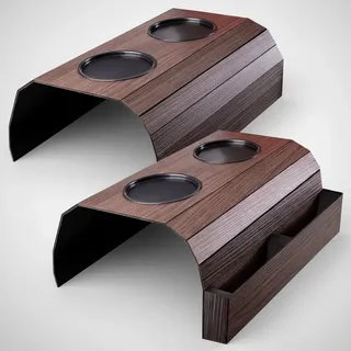 V2X2 Bandejas Esteira Protetor Braço Sofá Porta Copo Promoção Kit Su