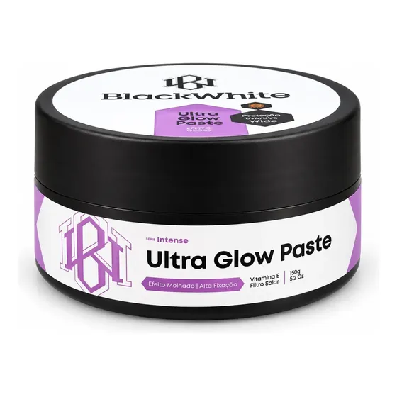 Pomada para cabelo Modeladora Ultra Glow Alta Fixação Black White 70g