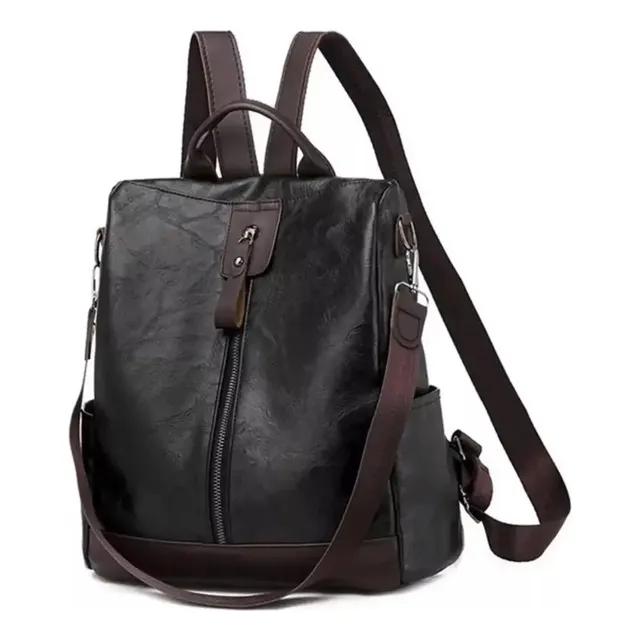 Mochila Eco Cuero Urbana Elegancia Orificio Para Auriculares