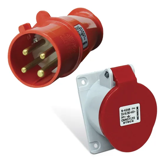 Tomada Embutir 32a N4246 + Plug Macho 3p+t 32a N4276 Steck