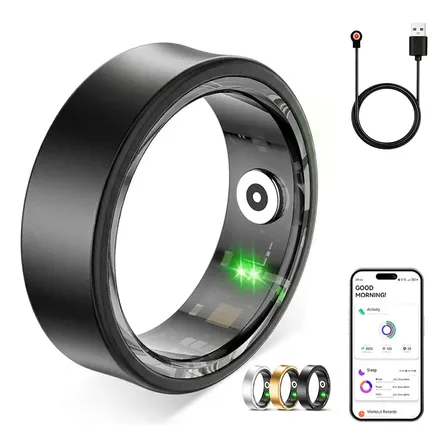 Zrse Anel Inteligente Ip68 Monitor Saúde Sono Movimento Preto 11