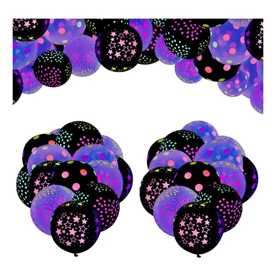 100 Pzs Globos Fluorescentes Fiesta Neón Decoraciones 