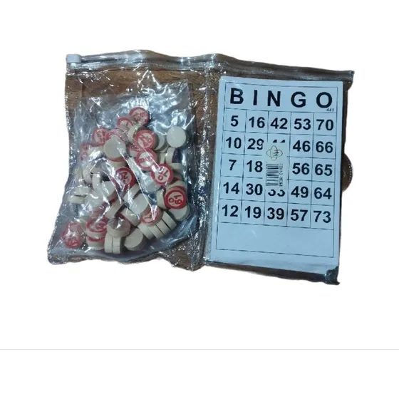 Juego De Bingo Sencillo, Fichas De Madera, 40 Cartones