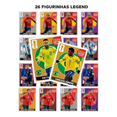 Kit 26 Figurinhas Raras Legend Extra Copa Do Mundo 2026