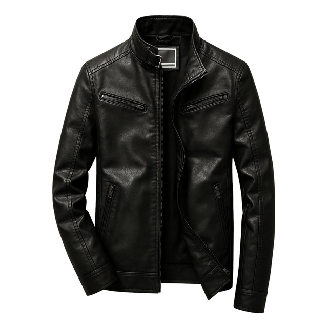 Jaqueta De Couro Masculina Forrada Slim Frio Jaqueta De Couro Masculina Forrada Slim Frio