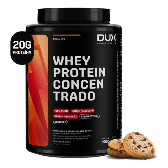 Proteína Dux Nutrition Whey Protein concentrado em pó sabor Biscoitos x 900g