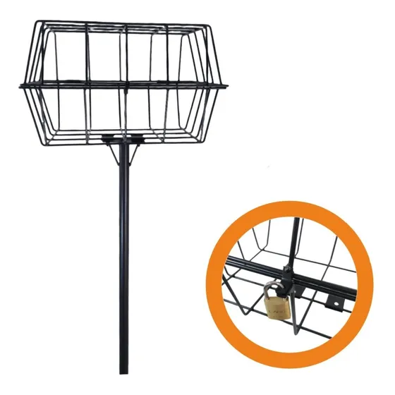 Lixeira Pedestal Calçada Embutir Com Tampa E Trava Cadeado