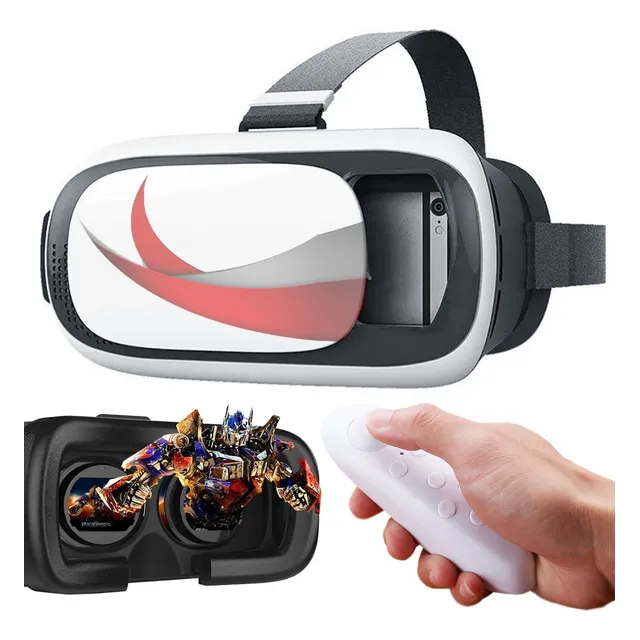Set Gafas Lentes Realidad Virtual Vr Box + Control Bluetooth Blanco