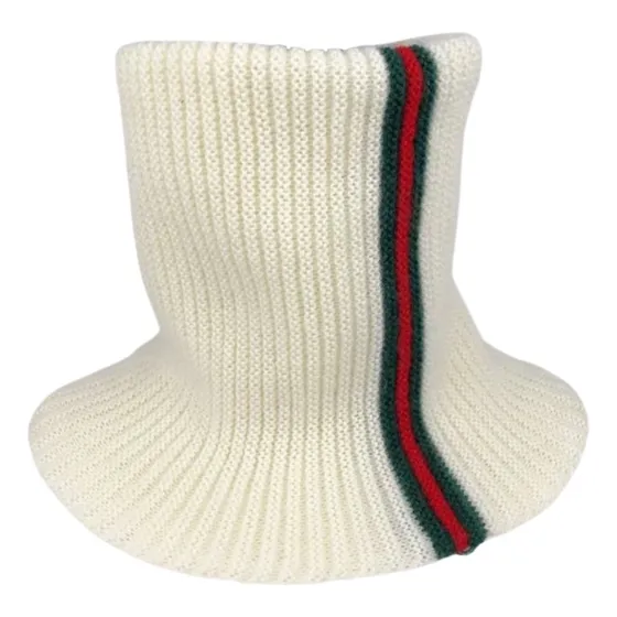 Cuellera Larga De Lana Scandy Con Detalle De Franja - Ivory