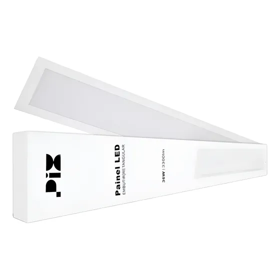 Painel Led Plafon Embutir Retangular 120x15cm 36w Biv