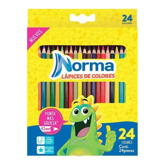 Caja De Colores Norma Largos Con 24 +4 Promo Mayoreo$181.61
