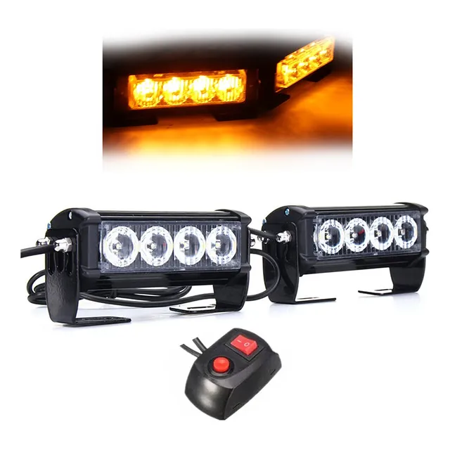 Par Estrobos Codes 8 Leds Parrilla Moto Escolta + Switch
