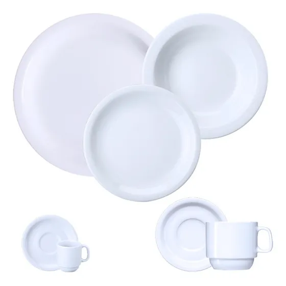 Jogo Jantar Chá E Café 56 Peças Porcelana Schmidt 8 Pessoas
