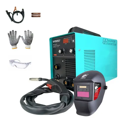 Maquina De Soldar 3en1 Inverter 160 Energy+careta De Color Celeste Frecuencia 60hz