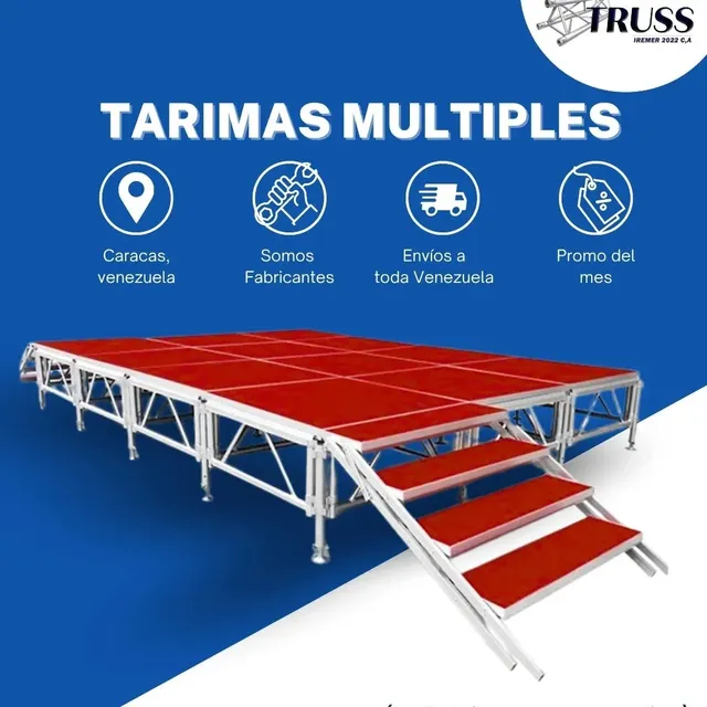 Tarima Para Eventos Múltiples   Medidas 4×3 Incluye Escalera