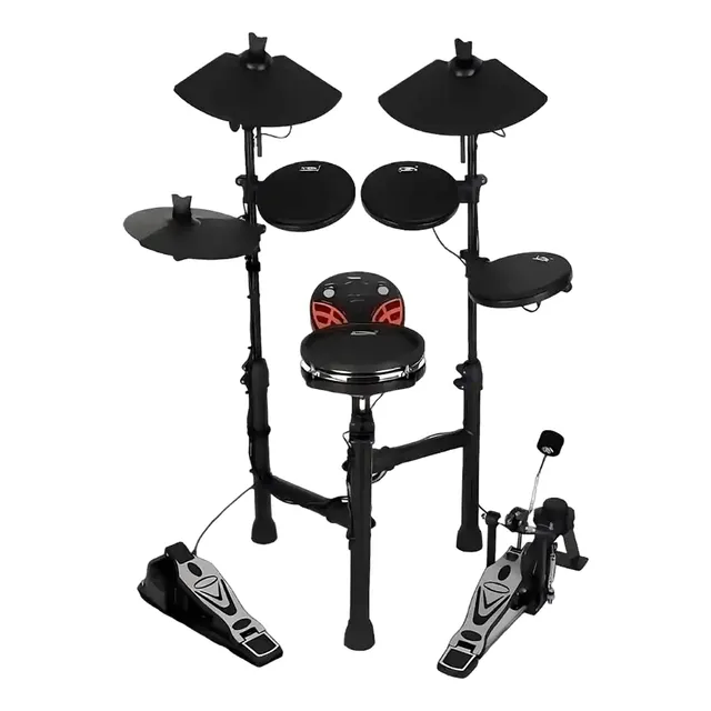Bateria Electronica 5 Cuerpos Platos Doble Zona Mesh 8 Pads