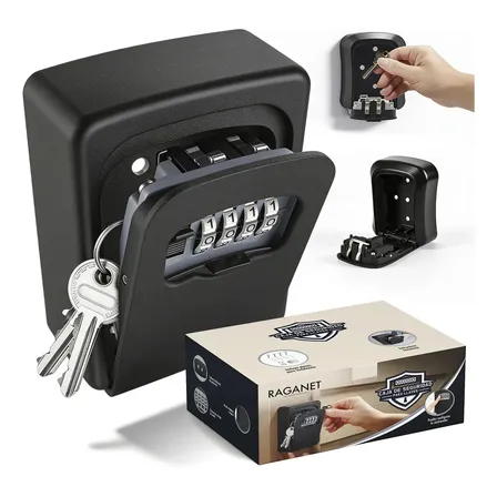 Caja Fuerte De Almacenamiento De Llaves Montada En La Pared Color Negro