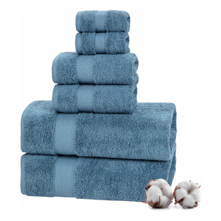 Toallas De Baño Textilom 100% Algodón Turco, 6 Unidades, Azu Toallas De Baño Textilom 100% Algodón Turco, 6 Unidades, Azu