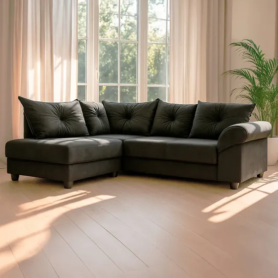 Sofá Sillón Narvaja Canada Esquinero Color Negro | Cuotas sin interés