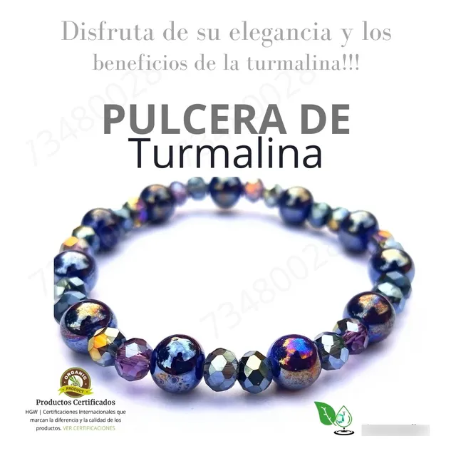 Pulsera Hgw De Piedra De Turmalina 18 Cm