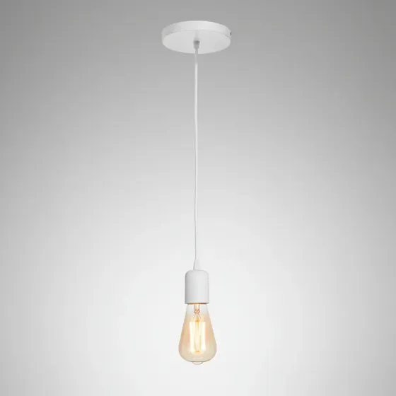 Luminario Colgante Moderno con Copo Socket de Acero Color Blanco Diseño Elegante y Duradero Ideal para Iluminación de Interiores