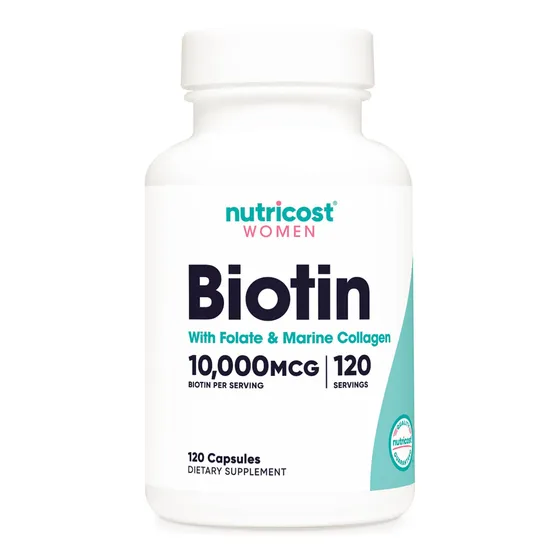Suplemento Nutricost De Biotina De 10,000 Mcg Con Folato Y C
