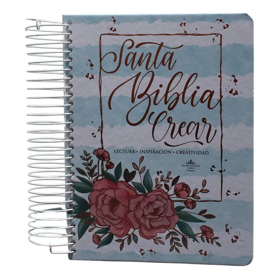 Santa Biblia Crear, Tapa Dura Con Flores, Con Espiral