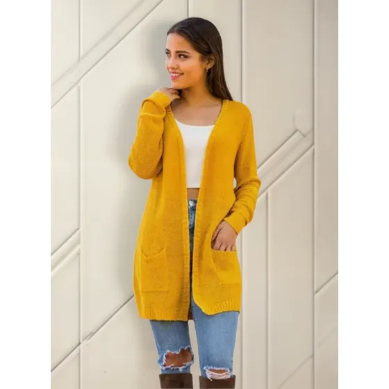 Tapado De Mujer Chaleco Cardigan De Hilo Avance Temporada