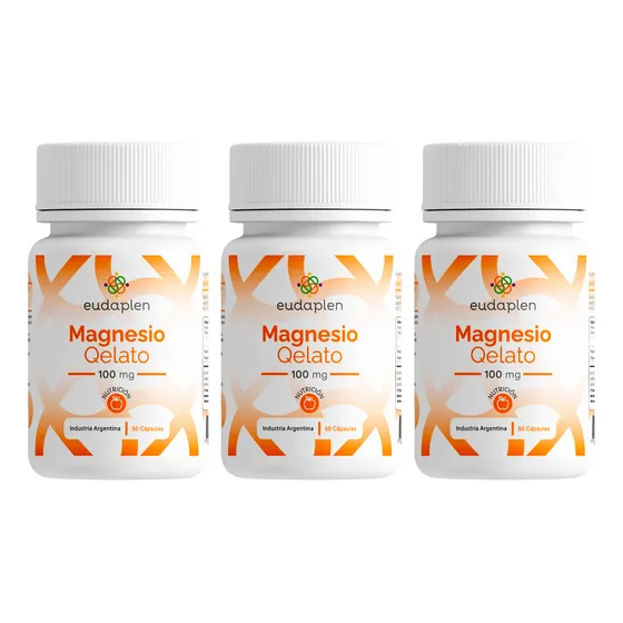 Eudaplen X3 Magnesio Qelato 100mg Suplemento Vegetal 50c 3c