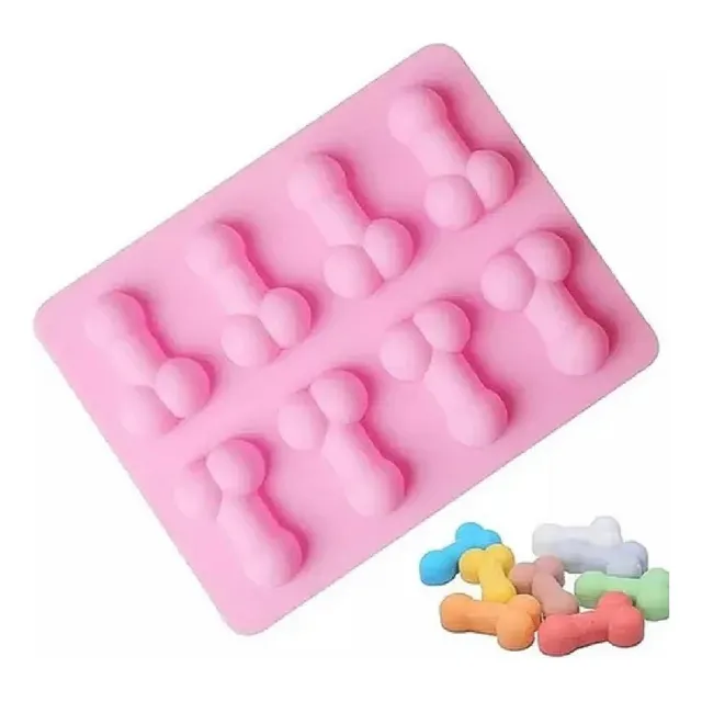 Molde De Silicona Forma De Pene Chocolate Hielo Repostería Color Rosa