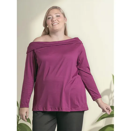 Remera Mujer Modal Cuello Bote | Talles Grandes | Kavachi