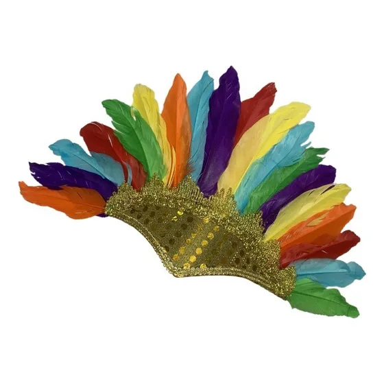 Difraz De Carnaval Colorido Con Forma De Tocado De Plumas, A