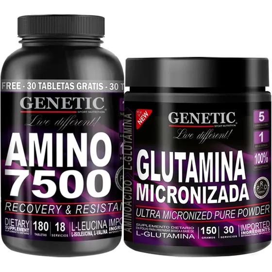 9 Aminoácidos Esenciales 7500 Glutamina Micronizada Genetic
