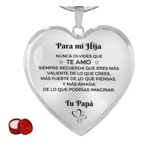 Collar Cadena Colgante Padre A Hija Con Caja De Regalo
