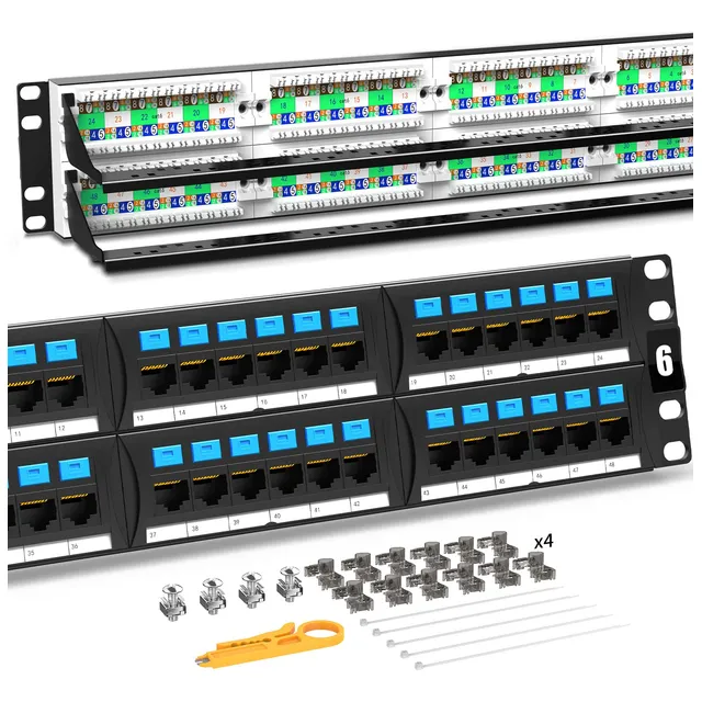 Panel De Parcheo Cat6 De La Serie Supreme De Ampcom, 48
