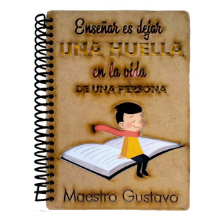 Libreta Portada Personalizada Madera Maestro Profesor E77 Libreta Portada Personalizada Madera Maestro Profesor E77